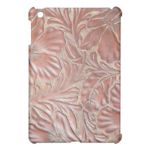 Coque ipad floral de fleurs de cuir de relief de f