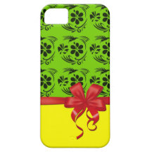 coque iphone colibri et noeud vert et jaune coques iPhone 5 Case-Mate