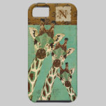 Coque iphone de cuivre et turquoise de monogramme  coques case-mate