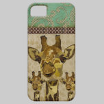 Coque iphone d'or de girafes de damassé coques case-mate
