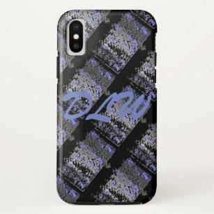 Coque Iphone X Dans Le Plaid Bleu Avec Des Initiales Noires Coque Iphone X Dans Le Plaid Bleu Avec Des Initiales Noires