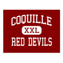 Coquille - diables rouges - haut - Coquille Orégon Carte Postale