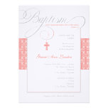 Corail élégant de l'invitation | de baptême invitations