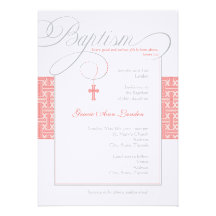 Corail élégant de l'invitation | de baptême