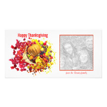 Corne d'abondance de bon thanksgiving photocarte customisée