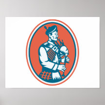 Cornemuses écossaises de Scotsman rétros Posters