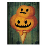 Cornet de crème glacée de citrouille de Halloween Carte Postale