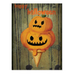 Cornet de crème glacée de citrouille de Halloween Cartes Postales