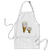 Cornets de crème glacée mignons de bande dessinée tablier