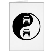 Corps d'automobile de Yin Yang Carte De Vœux