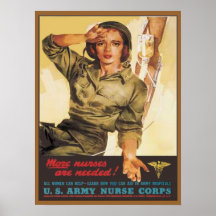 Corps d'infirmière vintages d'armée poster