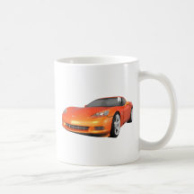 Corvette 2008 : Voiture de sport : Finition orange Mugs À Café