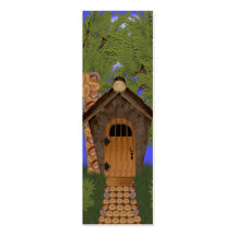 Cottage d'imaginaire avec la carte de profil d'arb modèle de carte de visite