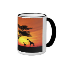 Coucher du soleil africain tasse à café
