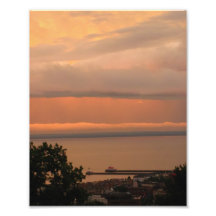 Coucher du soleil au-dessus du lac Supérieur - cop