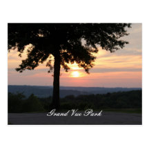 Coucher du soleil au parc grand II de Vue Carte Postale