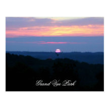 Coucher du soleil au parc grand III de Vue Cartes Postales