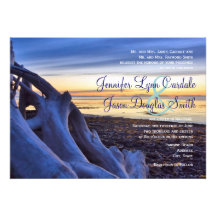 Coucher du soleil aux invitations de mariage de so