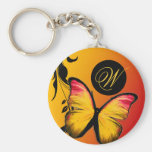 Coucher du soleil brillant du papillon 311 porte-clef