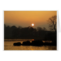Coucher du soleil carte de vœux