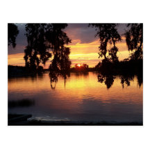 Coucher du soleil dans WIndermere, carte postale d
