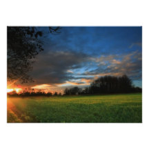 Coucher du soleil de champ faire-part personnalisables