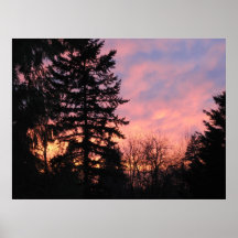 Coucher du soleil de janvier posters
