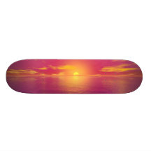 Coucher du soleil de lever de soleil planches à roulettes