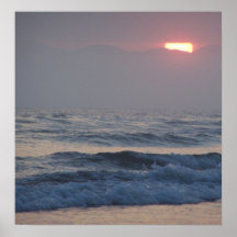 Coucher du soleil de plage de Pismo Poster