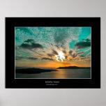 Coucher du soleil de Santorini Affiche