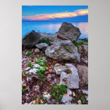 Coucher du soleil d'Erie Poster