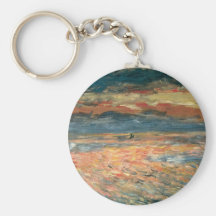 Coucher du soleil en mer par Renoir, art vintage d Porte-clé