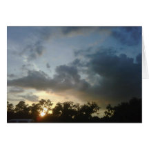 Coucher du soleil nuageux cartes de vœux