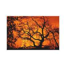 Coucher du soleil orange et noir toiles tendues sur châssis