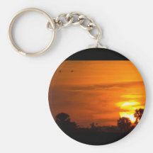 Coucher du soleil sur le feu porte-clefs