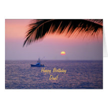 Coucher du soleil tropical de papa de joyeux anniv carte de vœux