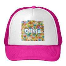 Couleurs lumineuses de motif floral moderne casquettes