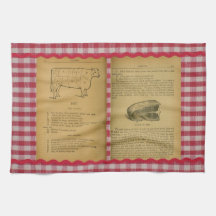Coupes vintages d'amants de viande de serviette de serviette éponge