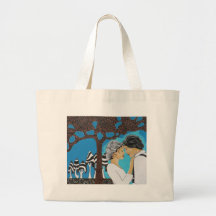 Couple d'amoureux sacs en toile