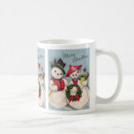 Couples avec du charme de bonhommes de neige tasse à café