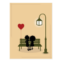 couples dans l'amour carte postale