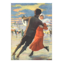 Couples dans le patinage de glace d'amour le jour  bristol personnalisé