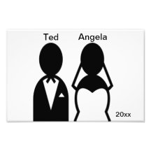 Couples de mariage d'icône impression photographique