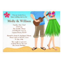 Couples d'invitation de wedding shower de Luau