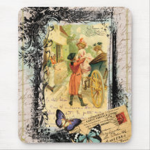 Couples français dans le style vintage Mousepad de Tapis De Souris