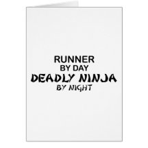 Coureur Ninja mortel par nuit Carte De Vœux