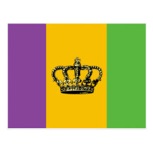 Couronne de drapeau de mardi gras cartes postales