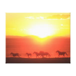 Course de coucher du soleil toile tendue