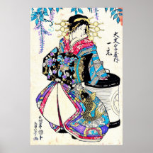 Courtisane Ichimoto 1824 de Daimonji-ya Poster