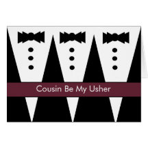 COUSIN - invitation d'Usher - Tuxes Cartes De Vœux